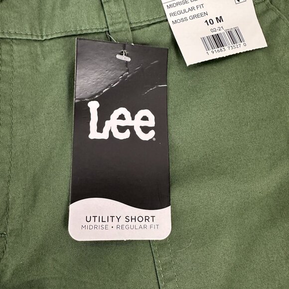 Lee Midrise Bermuda Utility Shorts Midrise Regular Fit Size M Moss Green - Picture 2 of 8